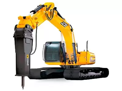 Гусеничный экскаватор с гидромолотом JCB 200